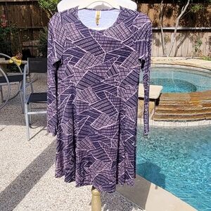 Rachel Pally Geometric Print Long Sleeve Soft Flowy tunic dress comfy  L
